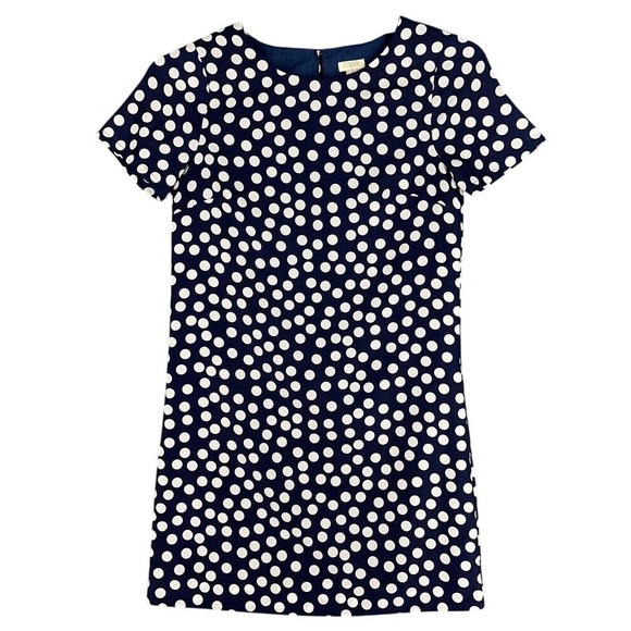 J. Crew Factory Dresses & Skirts - J Crew Polka Dot Shirt Dress Womens 00 Blue Lined‎ Business Casual Cottage Chic